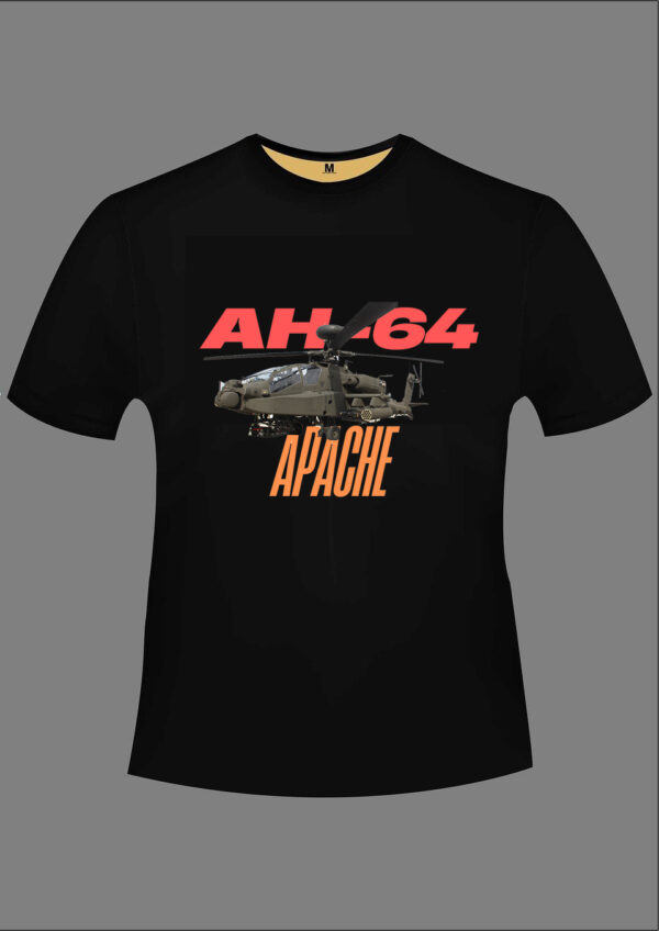 Apache AH 64 B/W T shirt 100% Cotton - Bio wash - Image 5