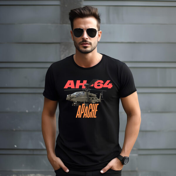 Apache AH 64 B/W T shirt 100% Cotton - Bio wash - Image 4
