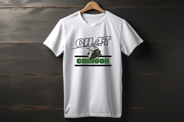 Boeing CH-47 Chinook W T-shirt 100% Cotton - Biowash - Image 2
