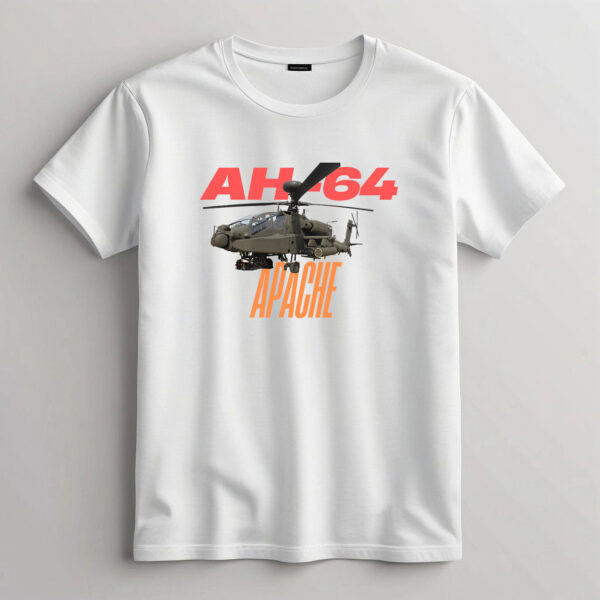 Apache AH 64 B/W T shirt 100% Cotton - Bio wash