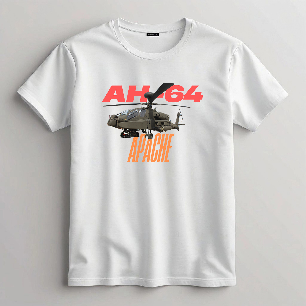 Apache AH 64 B/W T shirt 100% Cotton – Bio wash