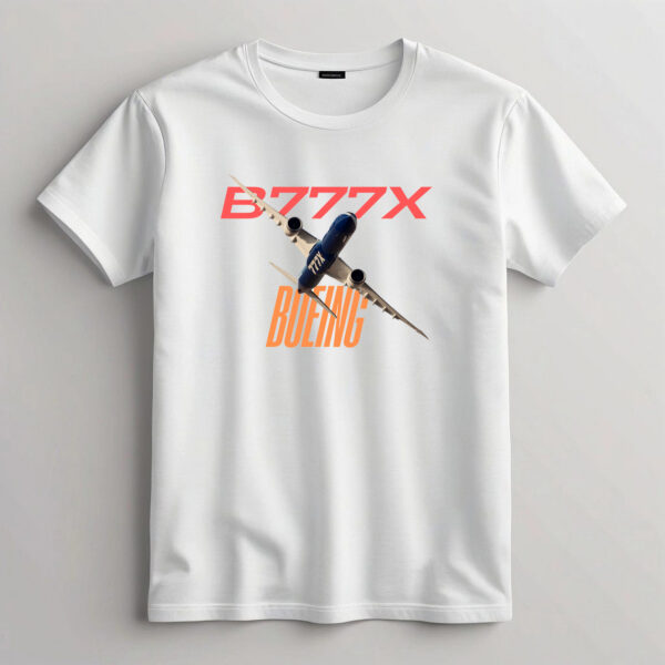 Boeing B777x B/W T-shirt 100% Cotton – Biowash