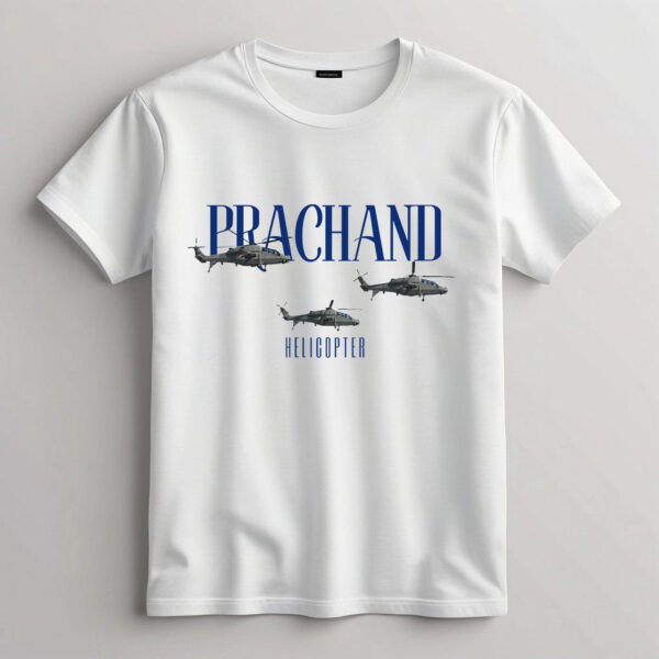 Indian LCH Prachand Helicopter W T-shirt 100% Cotton - Biowash