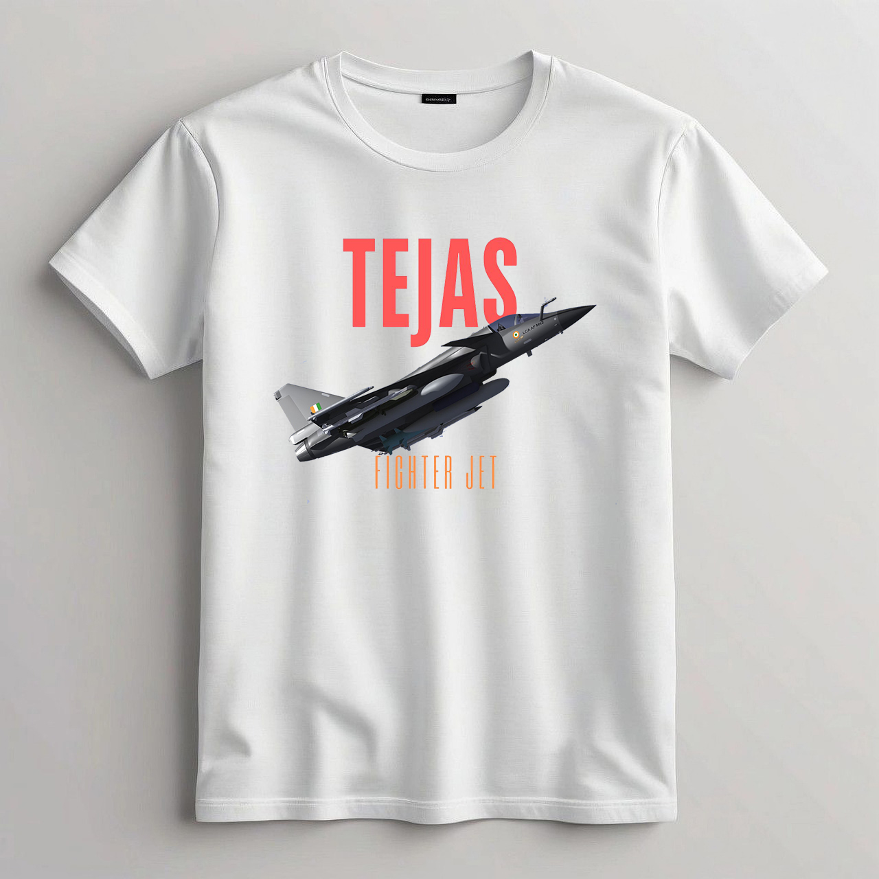 Indian Tejas Fighter Jet B/W T-shirt 100% Cotton – Biowash